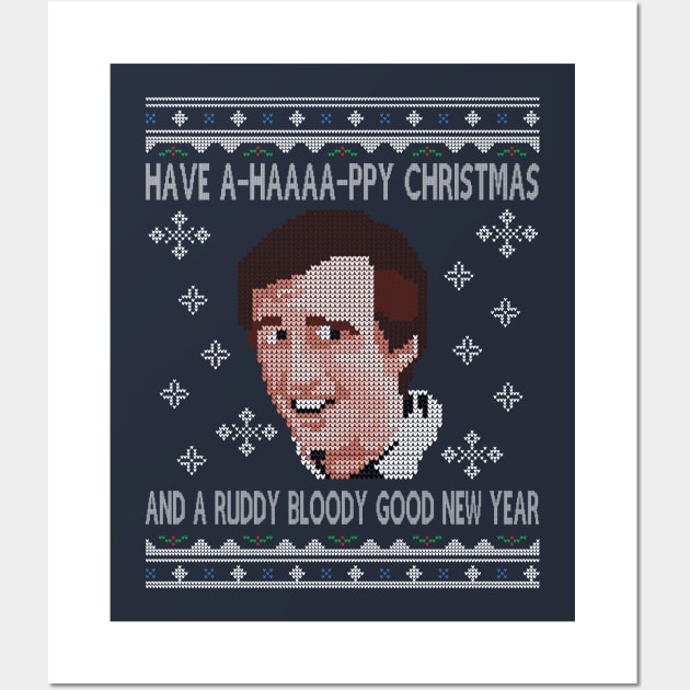 Christmas Alan Partridge A-Haaaapy Christmas Knit Pattern Wall Art by Nova5